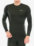 Bluzy sportowe męskie - Bluza termoaktywna Salewa Cristallo Warm Amr L/S Tee - dark olive - miniaturka - grafika 1
