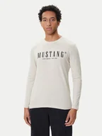 Koszulki męskie - Mustang Longsleeve Asheville 1016873 Beżowy Regular Fit - miniaturka - grafika 1