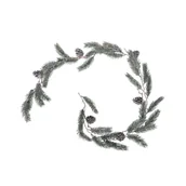 Ozdoby bożonarodzeniowe - Girlanda świerk srebrny z szyszkami 150 cm - miniaturka - grafika 1