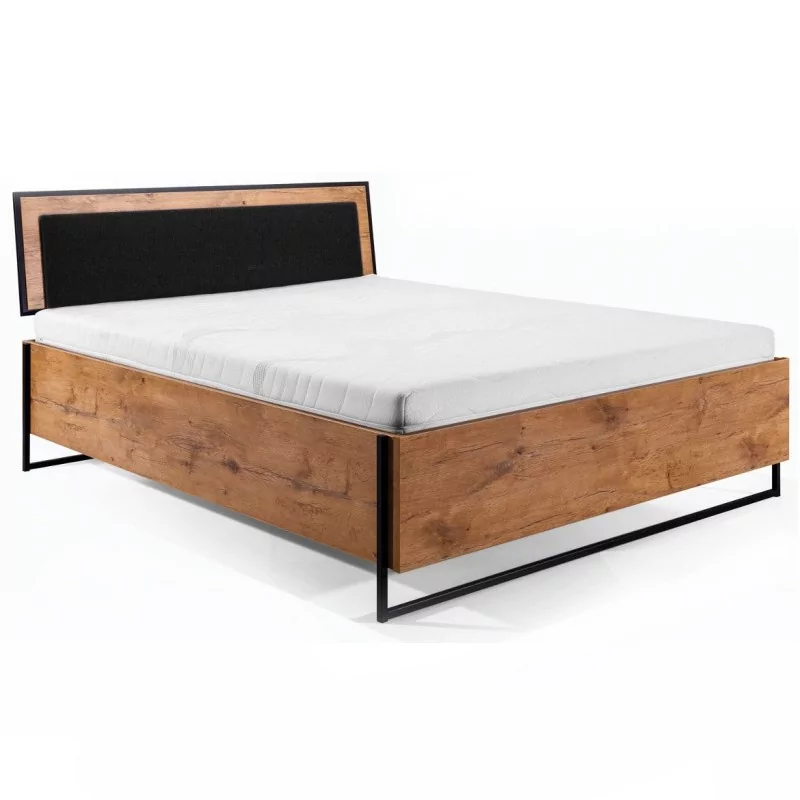 Łóżko LOFT NEW ELEGANCE drewniane : Rozmiar materaca - 180x200, Pojemnik - Bez pojemnika