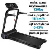 Bieżnie - Bieżnia elektryczna SPOKEY Eland 2500W 18km/h - miniaturka - grafika 1