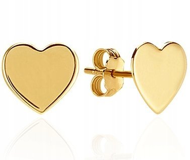 ZŁOTE KLASYCZNE KOLCZYKI SERDUSZKA NA SZTYFT 14KT 585