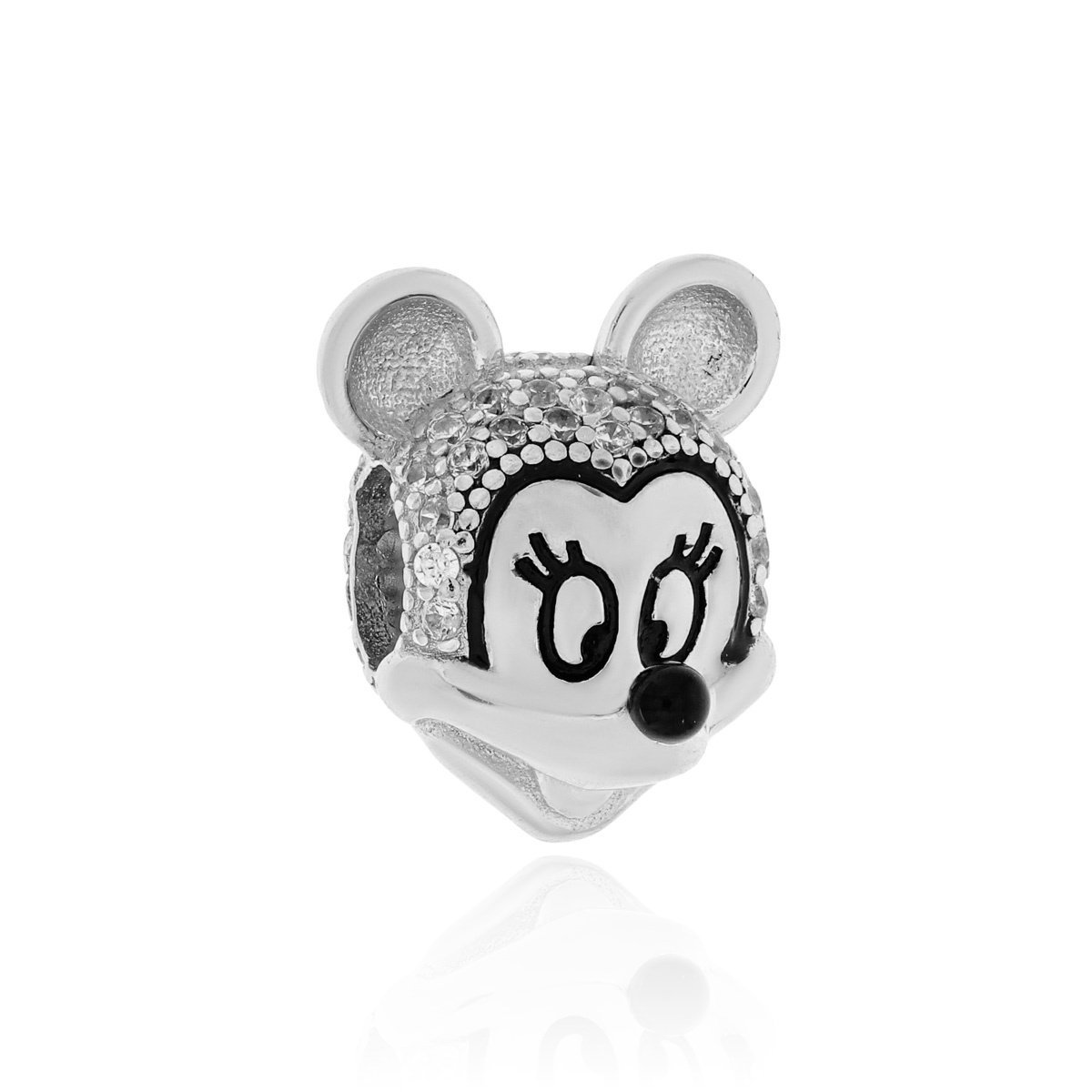 Srebrna zawieszka do bransoletki Myszka cyrkoniami pr. 925