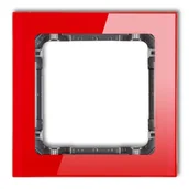 Klawisze i ramki - Karlik Ramka pojedyncza DECO efekt szkła czerwony/grafitowy - miniaturka - grafika 1