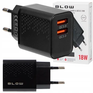SZYBKA ŁADOWARKA SIECIOWA GNIAZDO 2x USB QC 3.0 PD 18W UNIWERSALNA - Ładowarki do telefonów - miniaturka - grafika 1