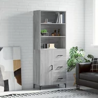 Witryny - vidaXL Witrynka szary dąb sonoma 69,5x34x180cm materiał drewnopochodny - miniaturka - grafika 1