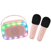 Instrumenty muzyczne dla dzieci - Bezprzewodowy zestaw Party Karaoke Rose z dwoma mikrofonami, LaLarma - miniaturka - grafika 1