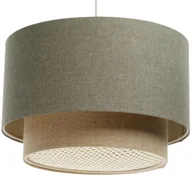 Lampy sufitowe - Lampa wisząca ERUTAN DOUBLE RATTAN 50 zielona/beżowa BPS KONCEPT - miniaturka - grafika 1