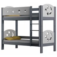 Łóżka dla dzieci i młodzieży - Szare podwójne łóżko z białymi barierkami - Mimi 3X 200x90 cm - miniaturka - grafika 1