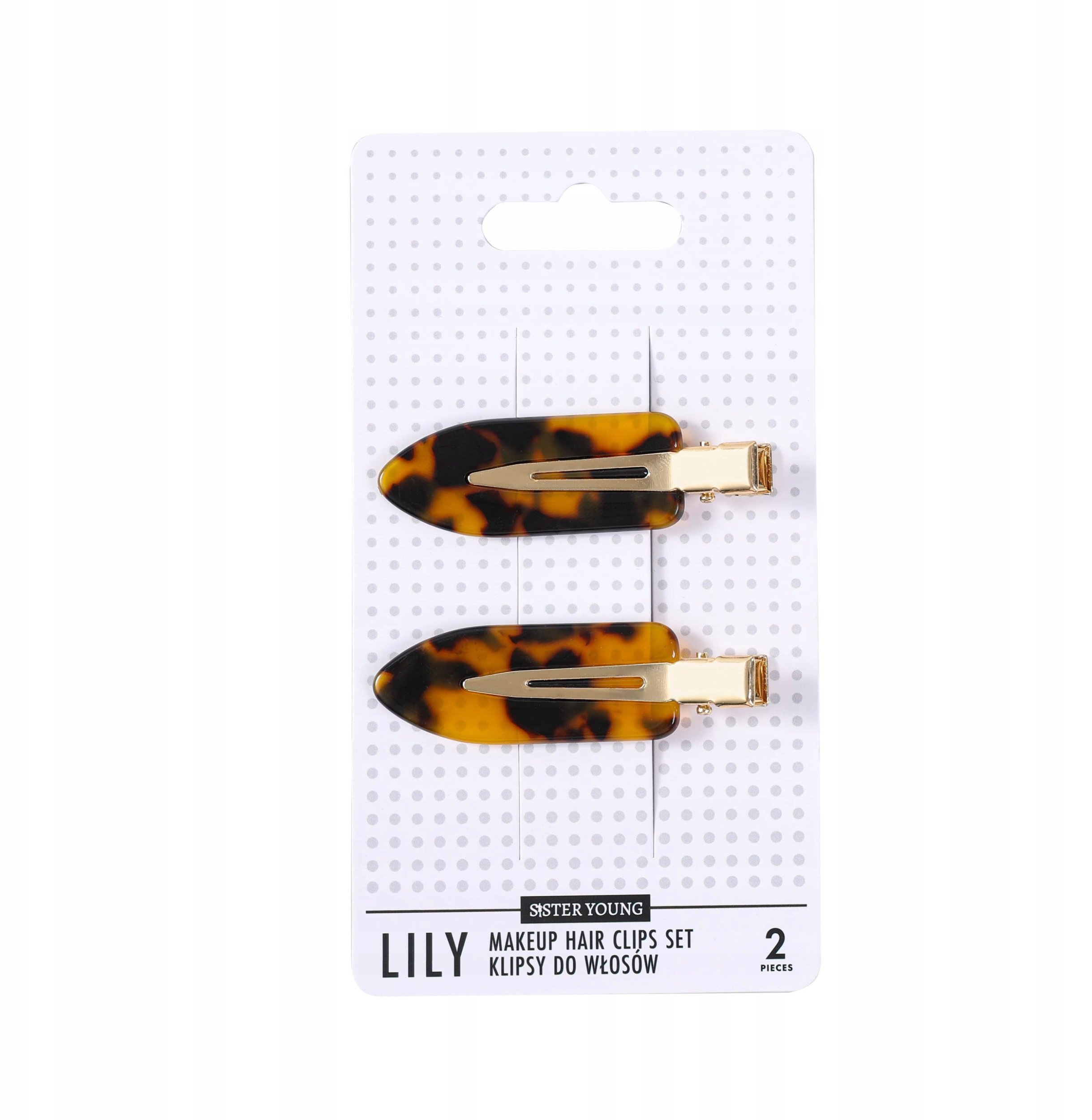 Sister Young LILY Klipsy do Włosów do Makijażu Deep Leopard Print, zestaw 2 Sztuki