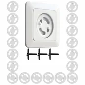 Zabezpieczenia dla dzieci - BIAŁE ZABEZPIECZENIA DO GNIAZDEK KONTAKTÓW - 18x - miniaturka - grafika 1