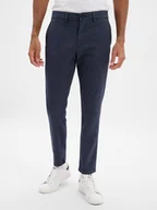 Spodnie męskie - Selected Chino - SHL175-Slim Miles Mężczyźni Bawełna niebieski marmurkowy, 28-32 - miniaturka - grafika 1