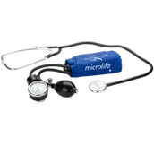 Ciśnieniomierze i akcesoria - Microlife AG1-20, zegarowy ciśnieniomierz naramienny z gruszką i stetoskopem - miniaturka - grafika 1