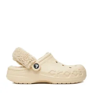 Klapki i japonki damskie - Klapki Crocs C-BAYA LINED FUZZ STRAP CLOG 206633-11S Beżowy - miniaturka - grafika 1