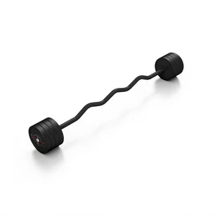 Marbo Sport Sztanga gumowana łamana 35 kg czarny mat - - Sztangi - miniaturka - grafika 1