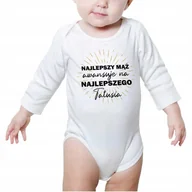Body dla niemowląt - Body Dziecięce Białe NAJLEPSZY TATA Dużo Wzorów 80 - miniaturka - grafika 1
