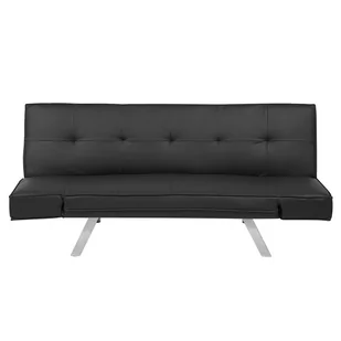 Beliani Rozkładana sofa ruchome podłokietniki czarna BRISTOL - Sofy i kanapy - miniaturka - grafika 1
