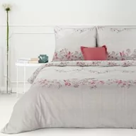 Pościel - Eurofirany Pościel bawełniana 160x200 Sara 09 beżowa czerwona kwiatki - miniaturka - grafika 1