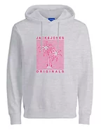 Bluzy męskie - JACK & JONES Męska bluza z kapturem Jorchance Sweat Hood FST, Navy Blazer, S, granatowy blezer - miniaturka - grafika 1
