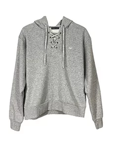 Emporio Armani Damska bluza z kapturem Iconic Terry, jasnoszary melanżowy, XL - Bluzy damskie - miniaturka - grafika 1