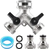 Opryskiwacze - Dwudrożny rozdzielacz - do kranów europejskich - rozdzielacz typu Y - do domu i ogrodu - rozdzielacz G 3/4" - krany zewnętrzne - miniaturka - grafika 1