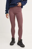 Legginsy - Columbia legginsy sportowe Move damskie kolor bordowy melanżowe - miniaturka - grafika 1