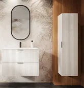 Inne meble do łazienki - Komplet białych szafek łazienkowych wiszących H8-B38 - miniaturka - grafika 1