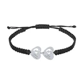 Bransoletki - Imię Dziecka Bransoletka Serce Stópki dla Mamy srebro GRAWER - miniaturka - grafika 1