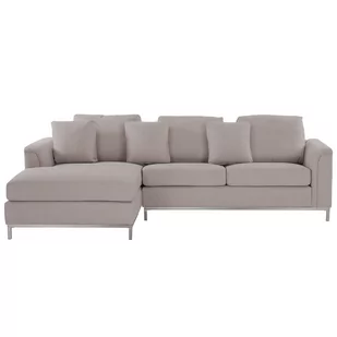 Beliani Sofa narożna tapicerowana beżowa prawa OSLO - Narożniki - miniaturka - grafika 1