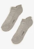 Skarpetki damskie - Jasnoszare Skarpety z Bawełny Typu Stopki z Napisem Marianis - miniaturka - grafika 1