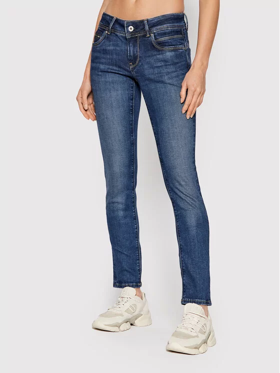 Pepe Jeans Jeansy New Brooke PL204165 Granatowy Slim Fit