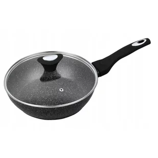 Patelnia głęboka z pokrywką 26 cm średnia Krisberg marmurkowa indukcyjna - Patelnie - miniaturka - grafika 1