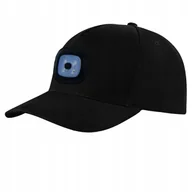 Czapki i chusty sportowe męskie - Czapka z daszkiem z latarką Led z lampką Czołową LED Ładowanie USB czarna - miniaturka - grafika 1