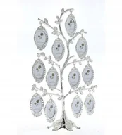 Ramki na zdjęcia - ﻿Ramka w formie drzewka genealogicznego na 12 zdjęć srebrna błyszcząca - miniaturka - grafika 1