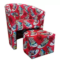 Fotele - ATOS Fotel Club z podnóżkiem Mikrofaza Snikers 2 - miniaturka - grafika 1