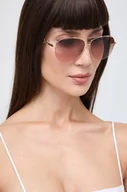 Okulary przeciwsłoneczne - Guess okulary przeciwsłoneczne damskie kolor brązowy - miniaturka - grafika 1