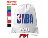 Torby szkolne - WOREK SZKOLNY NA WF SPORTOWY NBA BASKETBALL NATIONAL - IMIĘ - miniaturka - grafika 1