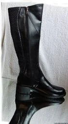 BnW Kozaki skórzane cholewka 47-52 cm płaski 4cm - Kozaki damskie - miniaturka - grafika 1