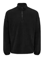 Odzież trekkingowa męska - ONLY & SONS Bluza polarowa "Sakeem" w kolorze czarnym - miniaturka - grafika 1