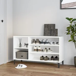 vidaXL Stojak na buty Biały 102x36x60 cm Materiał drewnopochodny - Szafka na buty - Szafki na buty - Stojak na buty - Przechowywanie butów - Szafki na buty - miniaturka - grafika 1