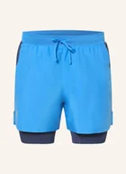 Spodenki damskie - Under Armour Szorty Do Biegania 2 W 1 Ua Launch blau - miniaturka - grafika 1