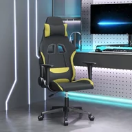Fotele gamingowe - Lumarko Obrotowy fotel gamingowy, czarno-jasnozielony, obity tkaniną - miniaturka - grafika 1