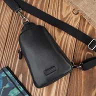 Plecaki - Plecak Męski Skóra Naturalna Licowa na Ramię na Skos Paolo Peruzzi Czarny - miniaturka - grafika 1