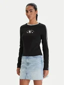 Bluzki damskie - Guess Jeans Bluzka W6RI17 J1314 Czarny Regular Fit - miniaturka - grafika 1