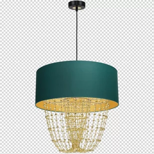 Milagro Lampa wisząca czarny zielony złoty metal tkanina tworzywo sztuczne ALMERIA MLP6452 - Lampy sufitowe - miniaturka - grafika 1