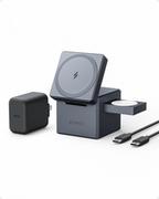Ładowarki do telefonów - Ładowarka 3-in-1 Cube MagSafe szara - miniaturka - grafika 1