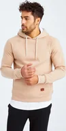 Bluzy męskie - Bluza męska z kapturem Leif Nelson LN-8153, jasnobrązowy melanż / XXL - miniaturka - grafika 1