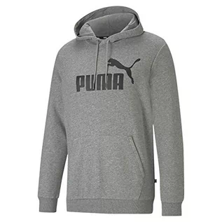 Bluzy męskie - Puma Męska bluza z kapturem Ess Big Logo Tr Sweat Szary Średni szary wrzos L 586688 - grafika 1