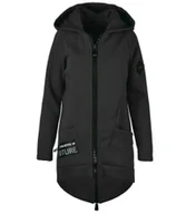 Bluzy damskie - Długa bluza damska z kapturem parka gruba ciepła-M - miniaturka - grafika 1