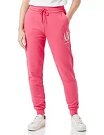 Spodnie damskie - ARMANI EXCHANGE Essential, Wygodny krój, Mankiety nogi, Logo boczne Rozszerzony czarny sportowe spodnie damskie, Fioletowy (Highlight), XL - miniaturka - grafika 1